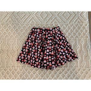 Kate Spade Girls Lined Twirl Cupcake Skirt Black Pink Size 128 8Y